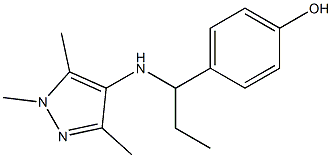 4-{1-[(1,3,5-trimethyl-1H-pyrazol-4-yl)amino]propyl}phenol Struktur