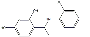 4-{1-[(2-chloro-4-methylphenyl)amino]ethyl}benzene-1,3-diol Struktur