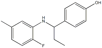 4-{1-[(2-fluoro-5-methylphenyl)amino]propyl}phenol Struktur