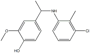 4-{1-[(3-chloro-2-methylphenyl)amino]ethyl}-2-methoxyphenol Struktur