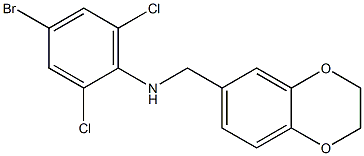 4-bromo-2,6-dichloro-N-(2,3-dihydro-1,4-benzodioxin-6-ylmethyl)aniline Struktur