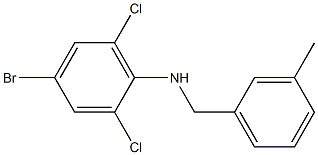 4-bromo-2,6-dichloro-N-[(3-methylphenyl)methyl]aniline Struktur