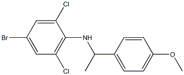 4-bromo-2,6-dichloro-N-[1-(4-methoxyphenyl)ethyl]aniline Struktur