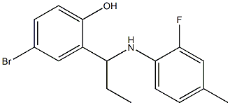 4-bromo-2-{1-[(2-fluoro-4-methylphenyl)amino]propyl}phenol Struktur