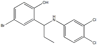 4-bromo-2-{1-[(3,4-dichlorophenyl)amino]propyl}phenol Struktur