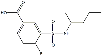 4-bromo-3-(pentan-2-ylsulfamoyl)benzoic acid Struktur