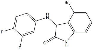 4-bromo-3-[(3,4-difluorophenyl)amino]-2,3-dihydro-1H-indol-2-one Struktur