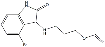 4-bromo-3-{[3-(ethenyloxy)propyl]amino}-2,3-dihydro-1H-indol-2-one Struktur