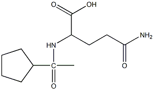 4-carbamoyl-2-(1-cyclopentylacetamido)butanoic acid Struktur