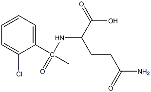 4-carbamoyl-2-[1-(2-chlorophenyl)acetamido]butanoic acid Struktur