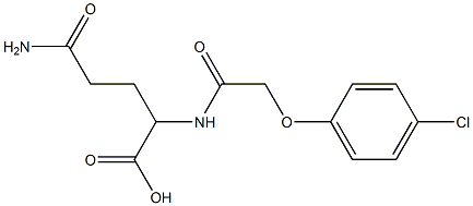 4-carbamoyl-2-[2-(4-chlorophenoxy)acetamido]butanoic acid Struktur