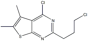 4-chloro-2-(3-chloropropyl)-5,6-dimethylthieno[2,3-d]pyrimidine Struktur