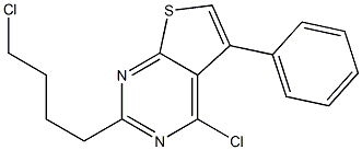 4-chloro-2-(4-chlorobutyl)-5-phenylthieno[2,3-d]pyrimidine Struktur