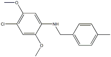 4-chloro-2,5-dimethoxy-N-[(4-methylphenyl)methyl]aniline Struktur