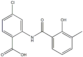 4-chloro-2-[(2-hydroxy-3-methylbenzene)amido]benzoic acid Struktur