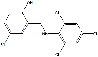 4-chloro-2-{[(2,4,6-trichlorophenyl)amino]methyl}phenol Struktur