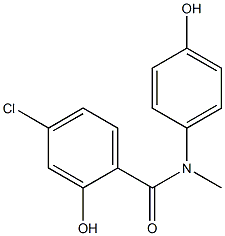 4-chloro-2-hydroxy-N-(4-hydroxyphenyl)-N-methylbenzamide Struktur