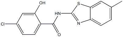 4-chloro-2-hydroxy-N-(6-methyl-1,3-benzothiazol-2-yl)benzamide Struktur