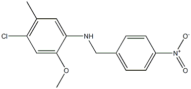 4-chloro-2-methoxy-5-methyl-N-[(4-nitrophenyl)methyl]aniline Struktur