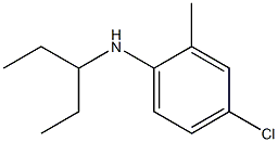 4-chloro-2-methyl-N-(pentan-3-yl)aniline Struktur