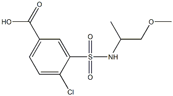 4-chloro-3-[(1-methoxypropan-2-yl)sulfamoyl]benzoic acid Struktur