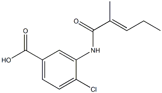 4-chloro-3-{[(2E)-2-methylpent-2-enoyl]amino}benzoic acid Struktur