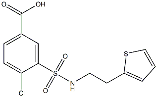 4-chloro-3-{[2-(thiophen-2-yl)ethyl]sulfamoyl}benzoic acid Struktur