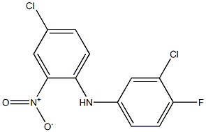 4-chloro-N-(3-chloro-4-fluorophenyl)-2-nitroaniline Struktur