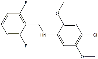 4-chloro-N-[(2,6-difluorophenyl)methyl]-2,5-dimethoxyaniline Struktur