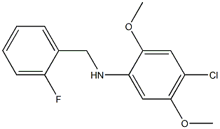 4-chloro-N-[(2-fluorophenyl)methyl]-2,5-dimethoxyaniline Struktur