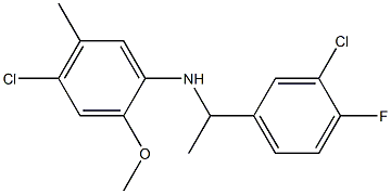 4-chloro-N-[1-(3-chloro-4-fluorophenyl)ethyl]-2-methoxy-5-methylaniline Struktur