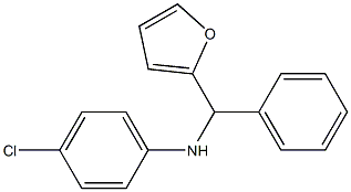 4-chloro-N-[furan-2-yl(phenyl)methyl]aniline Struktur