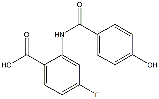 4-fluoro-2-[(4-hydroxybenzene)amido]benzoic acid Struktur