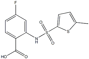 4-fluoro-2-[(5-methylthiophene-2-)sulfonamido]benzoic acid Struktur