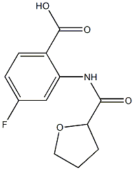 4-fluoro-2-[(tetrahydrofuran-2-ylcarbonyl)amino]benzoic acid Struktur