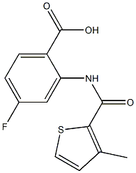 4-fluoro-2-{[(3-methylthien-2-yl)carbonyl]amino}benzoic acid Struktur