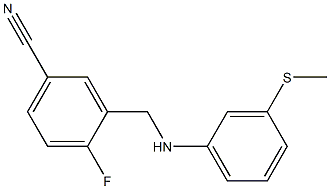 4-fluoro-3-({[3-(methylsulfanyl)phenyl]amino}methyl)benzonitrile Struktur