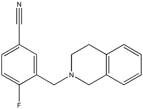 4-fluoro-3-(1,2,3,4-tetrahydroisoquinolin-2-ylmethyl)benzonitrile Struktur