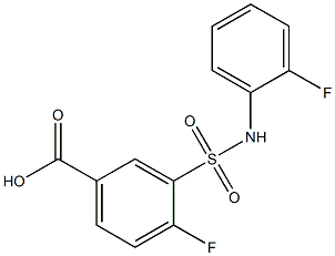 4-fluoro-3-[(2-fluorophenyl)sulfamoyl]benzoic acid Struktur