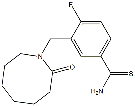 4-fluoro-3-[(2-oxoazocan-1-yl)methyl]benzenecarbothioamide Struktur