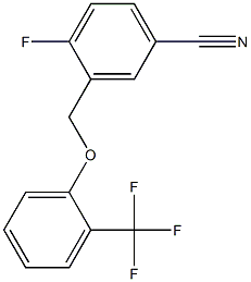 4-fluoro-3-[2-(trifluoromethyl)phenoxymethyl]benzonitrile Struktur