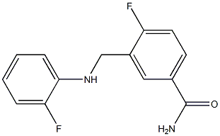 4-fluoro-3-{[(2-fluorophenyl)amino]methyl}benzamide Struktur