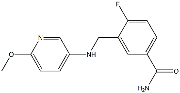 4-fluoro-3-{[(6-methoxypyridin-3-yl)amino]methyl}benzamide Struktur