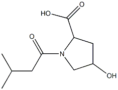 4-hydroxy-1-(3-methylbutanoyl)pyrrolidine-2-carboxylic acid Struktur