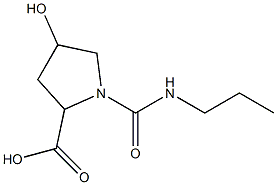 4-hydroxy-1-(propylcarbamoyl)pyrrolidine-2-carboxylic acid Struktur