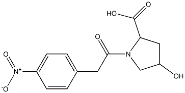 4-hydroxy-1-[(4-nitrophenyl)acetyl]pyrrolidine-2-carboxylic acid Struktur