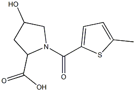 4-hydroxy-1-[(5-methylthien-2-yl)carbonyl]pyrrolidine-2-carboxylic acid Struktur