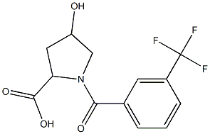 4-hydroxy-1-{[3-(trifluoromethyl)phenyl]carbonyl}pyrrolidine-2-carboxylic acid Struktur