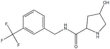 4-hydroxy-N-{[3-(trifluoromethyl)phenyl]methyl}pyrrolidine-2-carboxamide Struktur