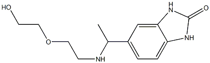 5-(1-{[2-(2-hydroxyethoxy)ethyl]amino}ethyl)-2,3-dihydro-1H-1,3-benzodiazol-2-one Struktur